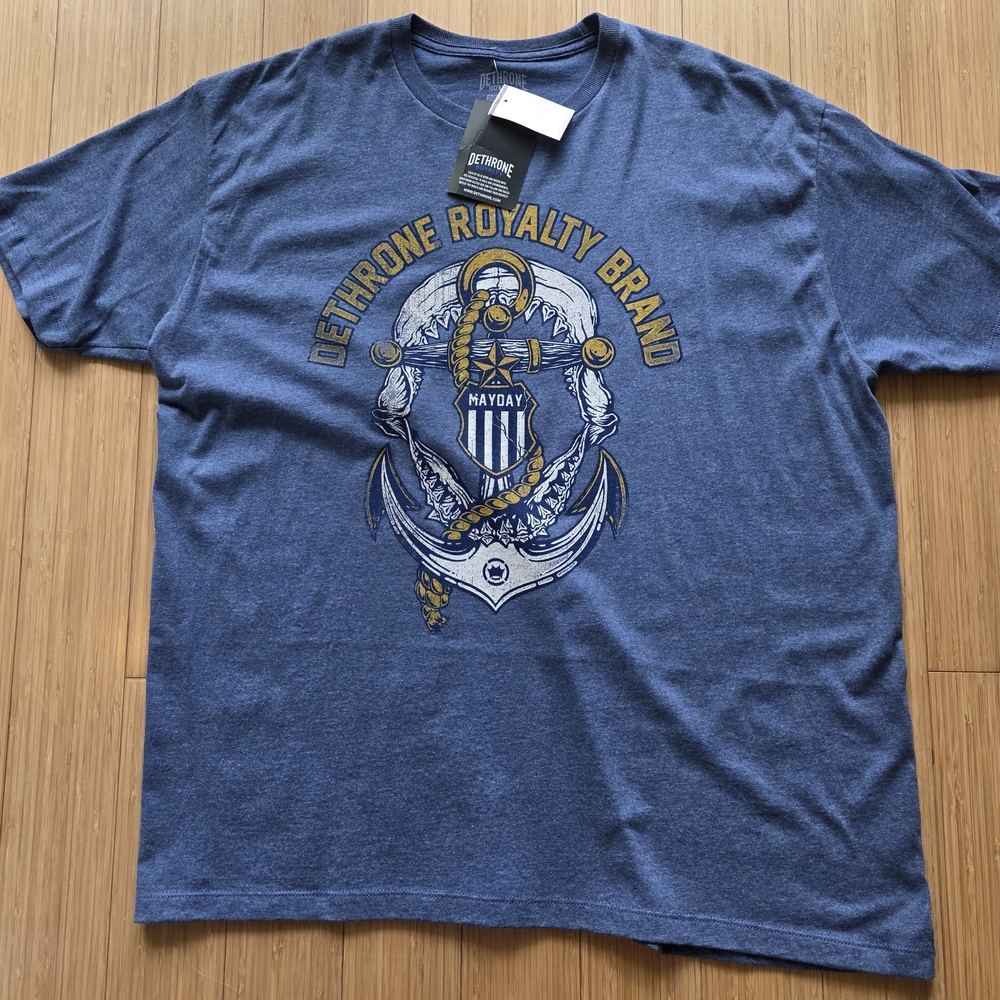 Dethrone Royalty Men's Mayday Jaws T-shirt Navy/Heather 2XL
